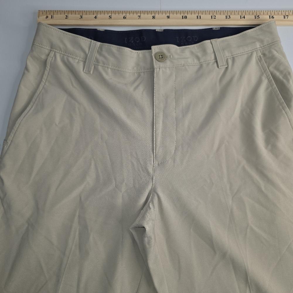 IZOD Swingflex Golf Pants Men's 32X32 Khaki Wicking Stretch CL-2360 - Picture 6 of 8
